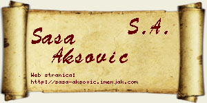 Saša Aksović vizit kartica